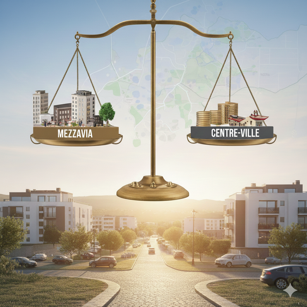 Investir Mezzavia ou centre-ville Ajaccio comparatif secteurs