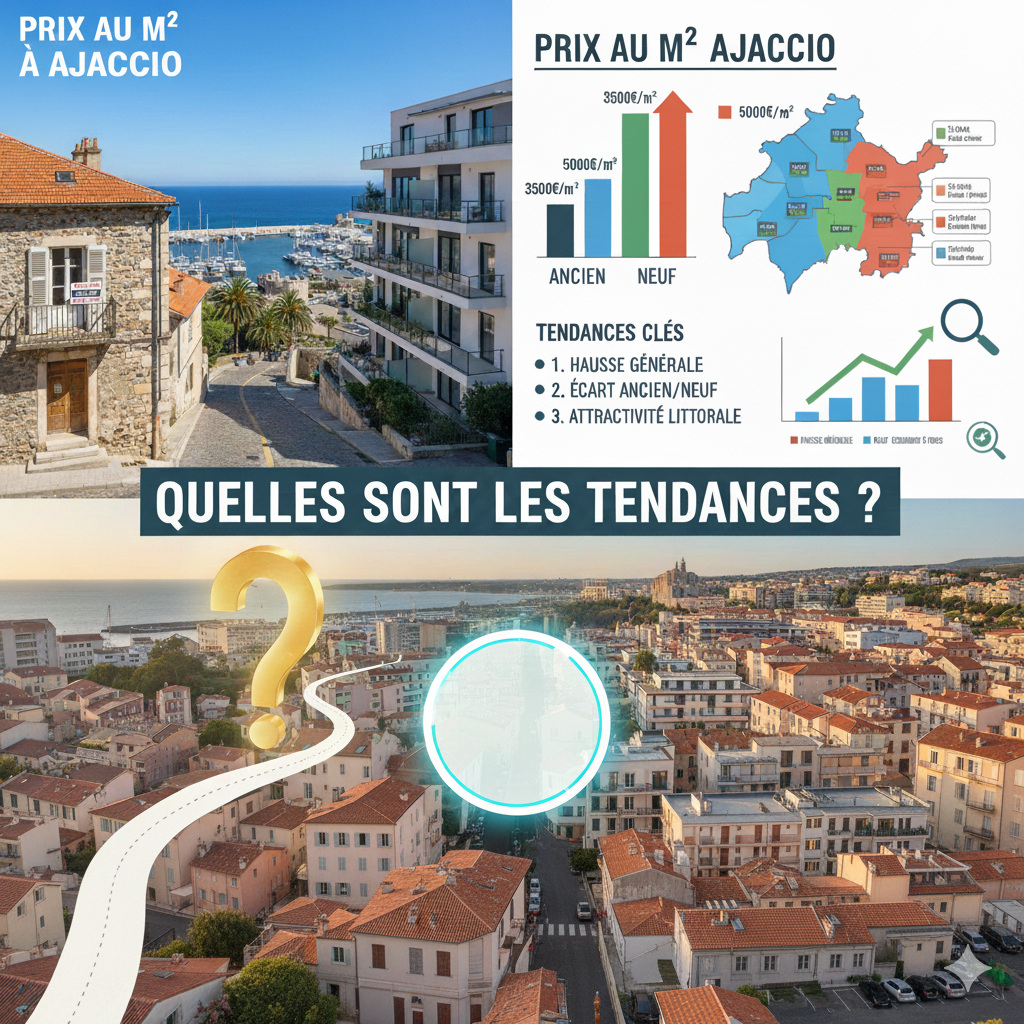 Tendances prix au m² Ajaccio 2025