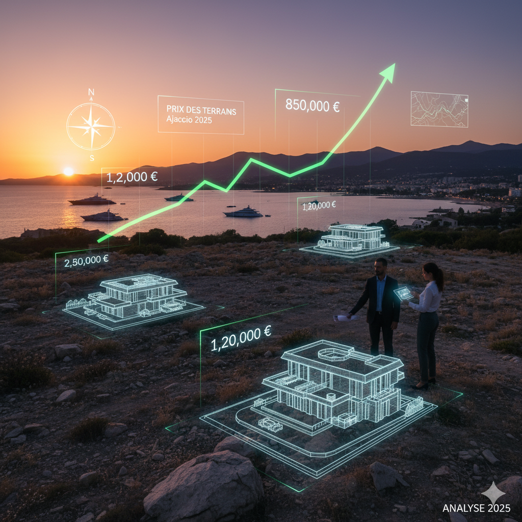 Prix terrains bâtir Ajaccio analyse marché 2025