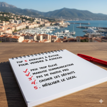 Erreurs fréquentes vente bien immobilier Ajaccio checklist complète