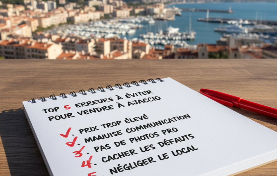 Erreurs fréquentes vente bien immobilier Ajaccio checklist complète