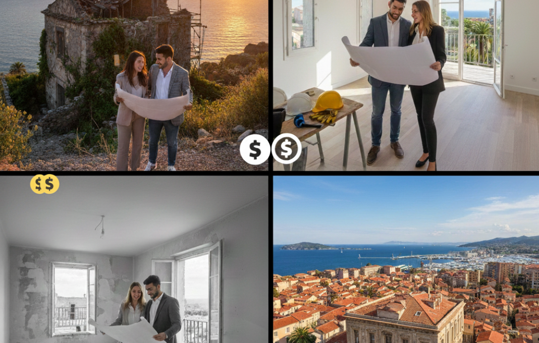 Achat bien avec travaux Ajaccio avantages risques conseils